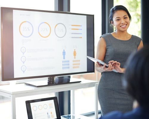 Cropped shot of a businesswoman giving a presentation in the boardroom